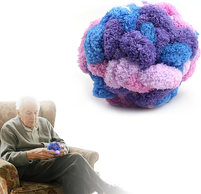 Sensory Ball for Anxiety Relief and Alzheimer's Dementia - Squeezeable Fidget Ball for Alzheimer's Dementia, Autism, ADHD, Bouncy Ball for Skin Pickers and Special Needs (Blueberry)