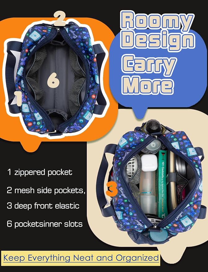 Bingo Bag with Pockets for Daubers Dabbers Navy Blue Bolsa para Bingo | Casino Bingo Game Accessories for Adults Bolsa de Bingo con Bolsillos