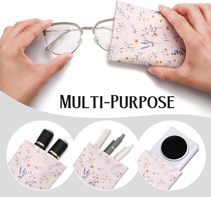 6 Pack Soft Glasses Cases, Leather Eyeglass Cases Travel Glasses Case for Women, Men
