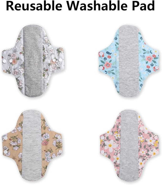 Reusable Incontinence Pads for Women, Leak-Proof, Waterproof, Washable, Breathable, Pure Cotton & Bladder Leak Protection (Yellow/11 in)