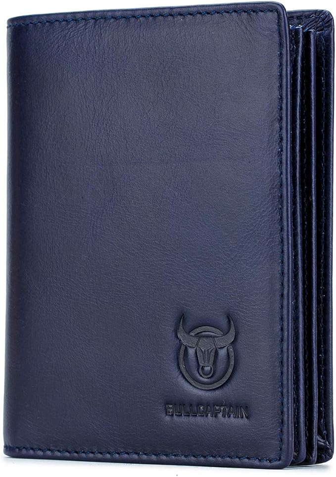 BULLCAPTAIN Large Capacity Genuine Leather Wallet for Men QB-027 | Bifold Wallet,RFID Blocking,Credit Card Holder,15 Card Slots,Special Expandable Design,gift choice