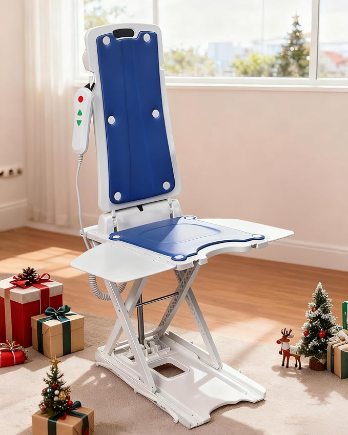 Electric Chair Lift - Floor Lift for Elderly Falls, IPX8 Waterproof Bath Lift, Support Up to 300 LBS, Chair Lift Assist Devices for Seniors, Suitable for Bathtub, Bathroom, Bedroom, Living Room