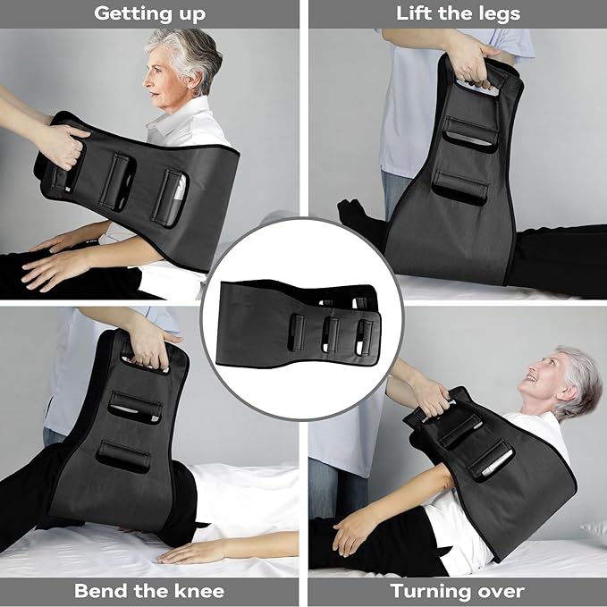 Transfer Sling Gait Belts, Padded Assist Transfer Belts, Heavy Duty Patient Lift Belt, Lifting Aid and Mobility Standing for Disabled, Injured, Seniors - Safely Move from Wheelchair and Bed
