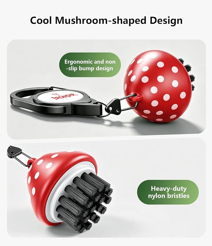 Mini Golf Club Brush Cleaner with Retractable Clip, Cool Golf Accessories for Men/Women Golf Stuff Golf Gadgets Unique Golf Golf Gifts for Men
