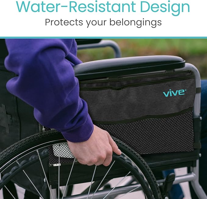 Vive Walker Bag - Accessories Wheelchair Basket Pouch (Water Resistant) - Seniors Caddy Accessory Attachment for Folding, Rolling Walkers - Carry Storage Carrier Tote - Lightweight, Universal Size