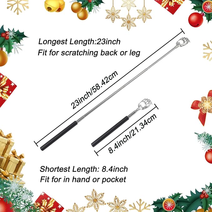 WOVTE 2Pack Extendable Bear Claw Back Scratcher for Men Women | Stocking Stuffers for Men Women Adults, Mothers Day Fathers Day Christmas Birthday Gifts for Men Women Mom Dad Husband