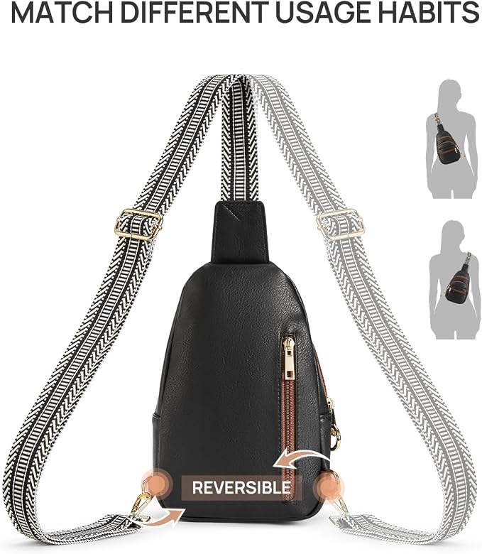 CHOLISS Anti Theft Small Sling Bag for Women and Men RFID Leather Crossbody Bags Fanny Pack Chest Bag Travel Purse Daypacks