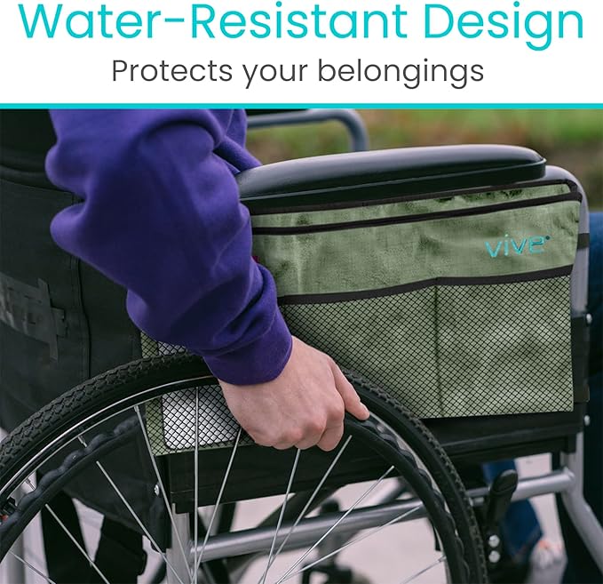 Vive Walker Bag - Accessories Wheelchair Basket Pouch (Water Resistant) - Seniors Caddy Accessory Attachment for Folding, Rolling Walkers - Carry Storage Carrier Tote - Lightweight, Universal Size