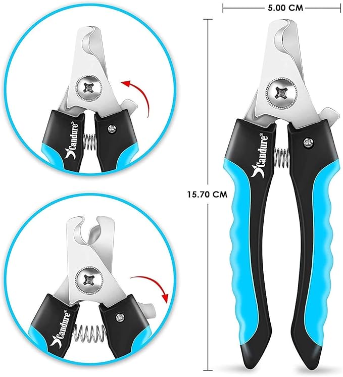 Candure Dog Nail Clippers and Trimmer with Safety Guard to Avoid Over-Cutting Toe Nails, Professional Grooming Pet Nail Clipper with Nail File for Small, Medium & Large Breeds | Pet Dog and Cat Nail Clipper