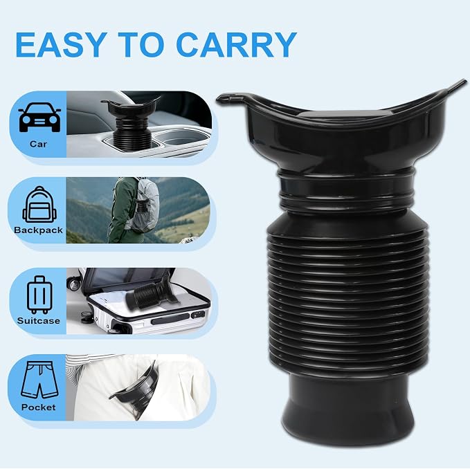 Pee Bottles for Men,Portable Urinal for Men,Collapsible Urine Bottle 750ML | Car Urinals for Men and Women,Emergency Urinal Bottle Shrinkable Pocket Toilet for Travel,Camping,Traffic Jam,Road Trips