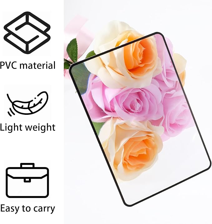 Dimeho 4 Pcs Page Magnifying Sheet 3X 5X Clear Lightweight Magnifier Flat Plastic Optical Fresnel Lens Handy Card Size Magnifier Bookmark for Seniors Reading Small Prints People with Low Vision
