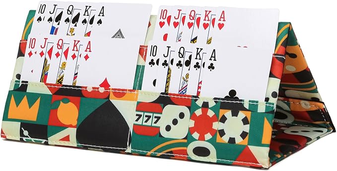 Playing Card Holders for Adults Bingo Pull Tabs Abstract Pattern | Gambling Tickets Card Game Holders for Canasta Poker Bridge Cards Casino