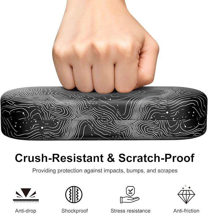 Hard Shell Leather Sunglasses Case,Classic Fashionable Cute Large Glasses Case for Women Men,Sunglass Eyeglasses