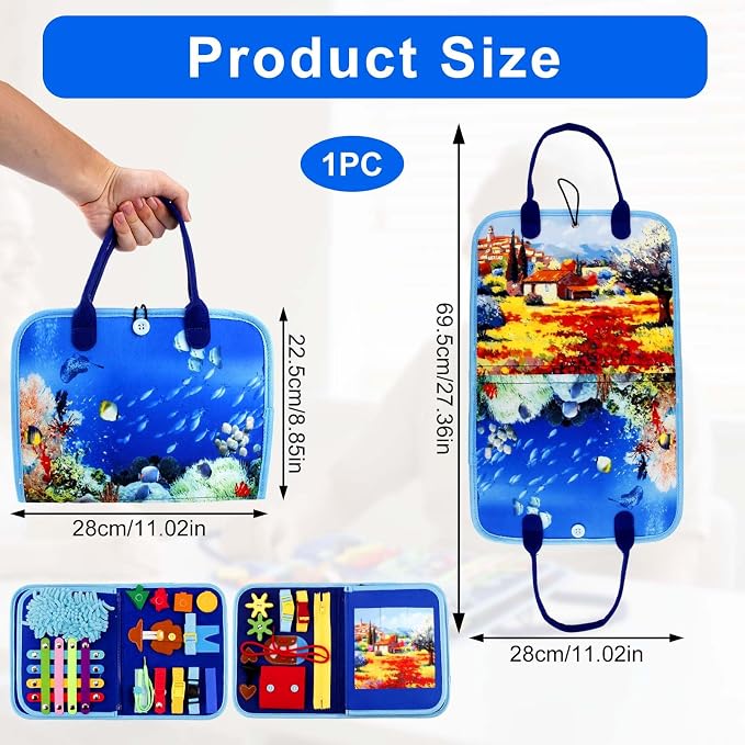 Fidget Blanket Dementia Activities for Seniors,Puzzle Games for Dementia, Alzheimers Products for Elderly, Fidget Sensory Toys for Alzheimers, Anxiety Relief Board Cognitive Matching Shape