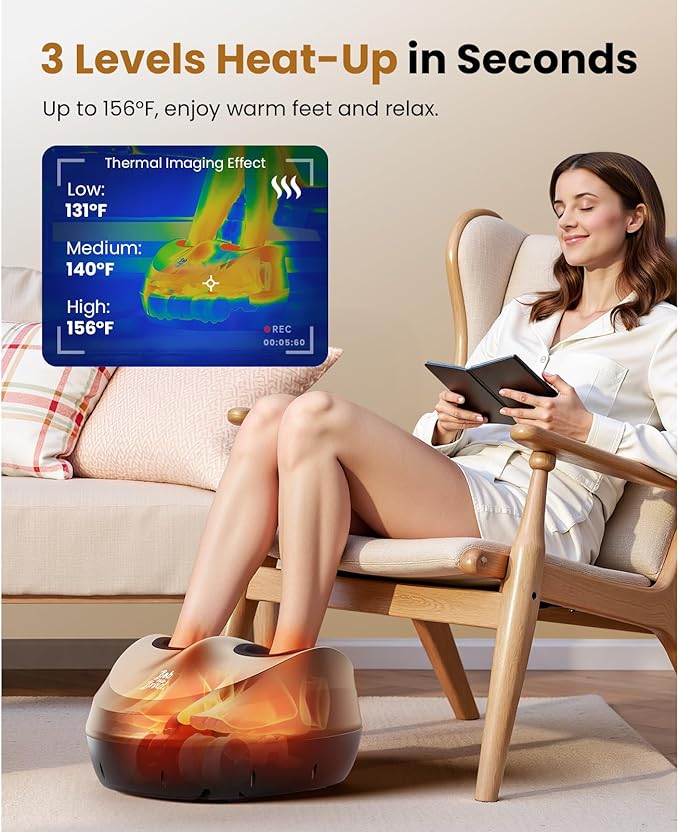 BOB AND BRAD Foot Massager Machine with Heat and Remote, Fits up to Men Size 14, FSA Electric Shiatsu Deep Kneading Foot Massager, Relieve for Plantar Fasciitis and Neuropathy Pain, HSA Eligible