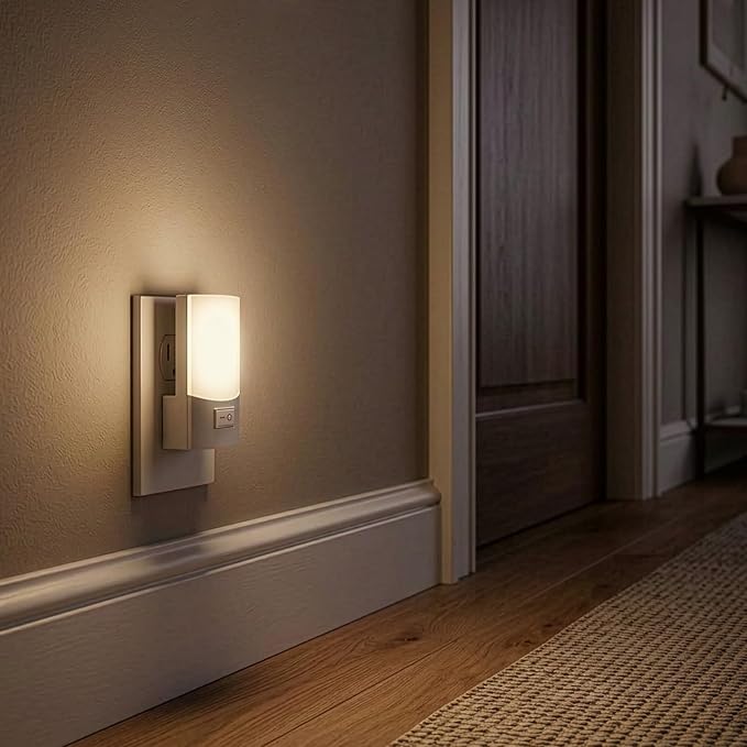 STANLEY LED Night Light with On/Off Switch Plug in Design for Indoor Use Bedrooms Hallways Bathrooms and Kitchens