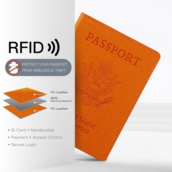 Passport Holder,Travel Accessories,Travel Gifts(Organge)