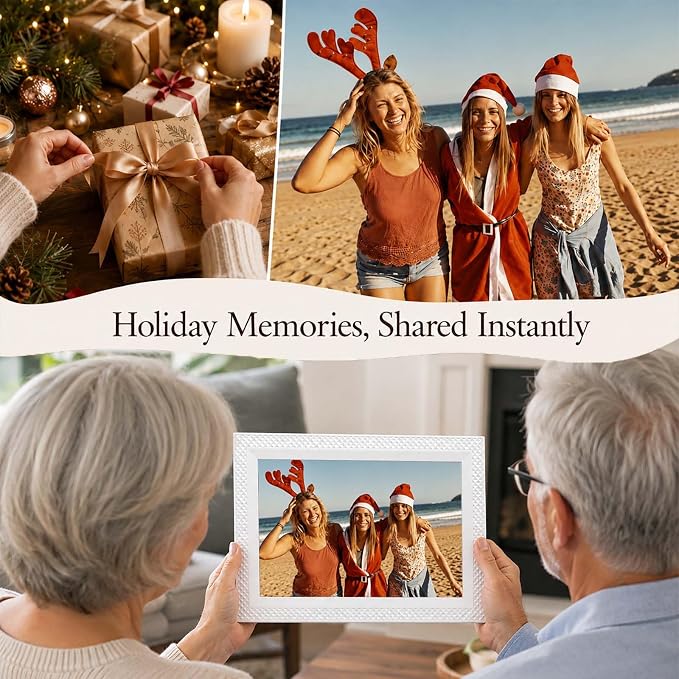 Frameo Digital Picture Frame 10.1" Digital Calendar 2-in-1|WiFi Smart Photo Frame16GB with 1280x800 HD Touchscreen|Sync Family Calendars Planner|Share Photos/Videos from Phone|Gifts for Mom Parents