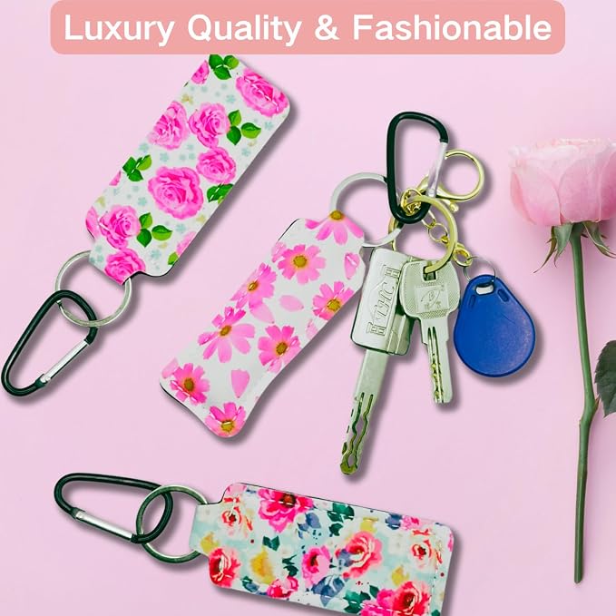 Chapstick Holder Key Chain Lipstick Holder Lip Balm Holder Keychain | Stocking Stuffers Gift, Compatible with Chapstick, Lip Balm and Lipstick, Bag Charm Accessories, Gifts for Women Friend