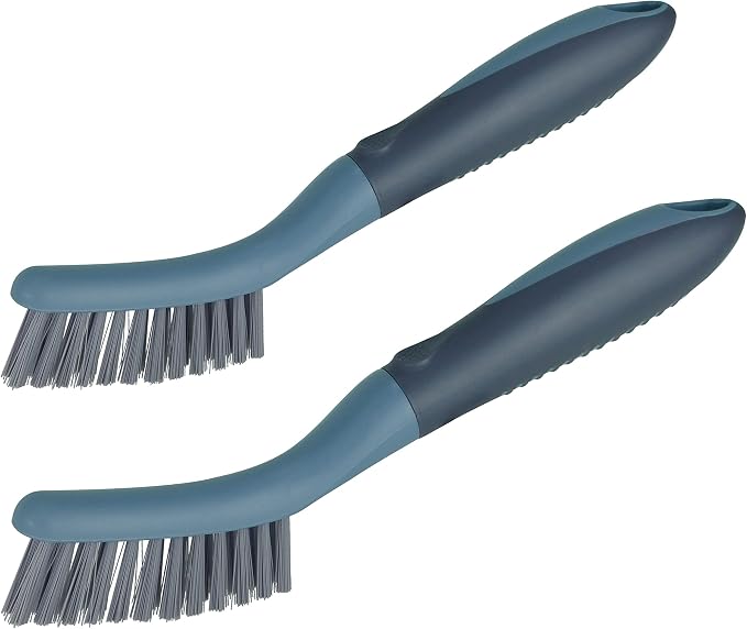 2 Pack Grout Scrub Brush with Stiff Bristles | Small Cleaning Brush for Kitchen, Bathroom, Tile Floors, Gaps, Crevices and Window Tracks with Durable Scrubbing Bristles
