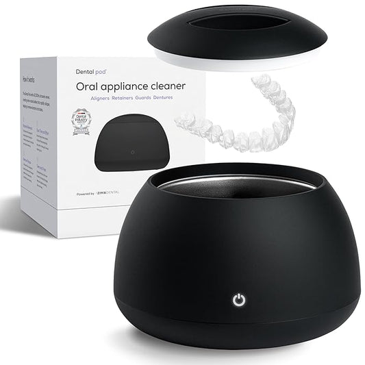 Zima Dental Pod: Ultrasonic Retainer Cleaner. The Original Retainer Cleaner Machine, Aligner Cleaner, Nightguard Cleaner, Mouthguard Cleaner, Denture Cleaner. Ultrasonic Cleaner For Oral Dental Care