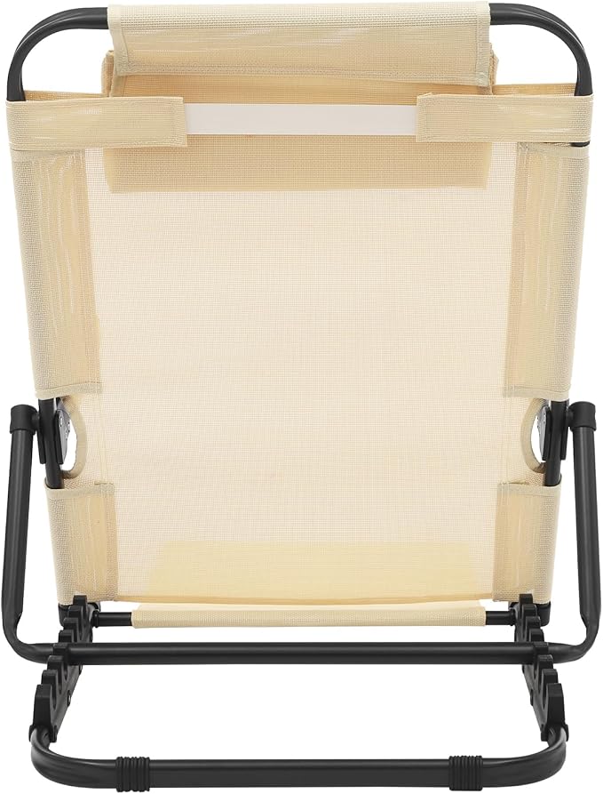 Lifting Bed Backrest, Oxford Cloth Backrest Chair 8 Gears Adjustable Armrest Sit up Back Rest for Read Watch TV Eat Khaki