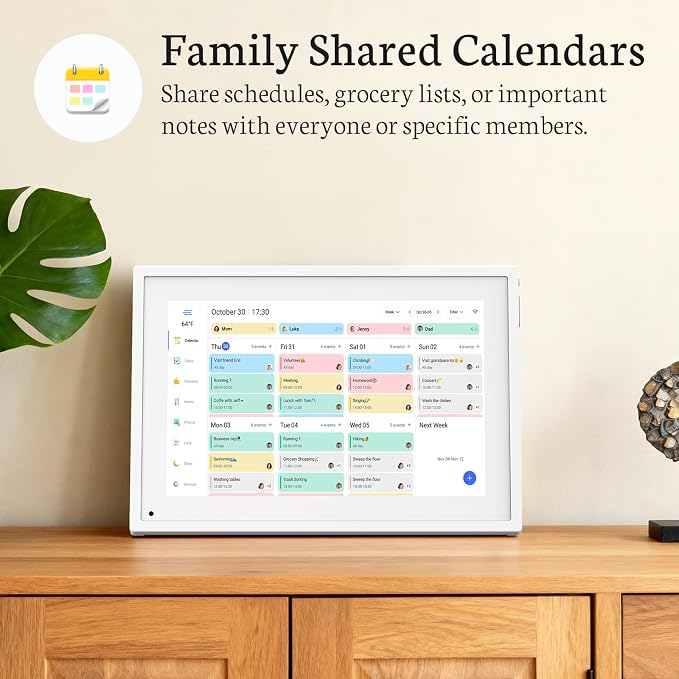 BSIMB 10.1 inch Digital Calendar, Touch Screen Smart Calendar Interactive Display, Chore Chart, to-Do List, Meal Planner, Electronic Planner with Desktop Rack, Great for Organizing Your 2026 Schedule
