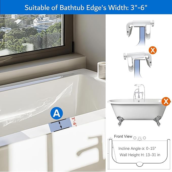 FSA Eligible, Step Stool for Bathtub With Handle, Non-slip Bathroom Safety Steps for Senior, Heavy Duty Step Stool for Elderly, Bath Step with Adjustable Assist Handles, Wide Platform, Support 500 LBS