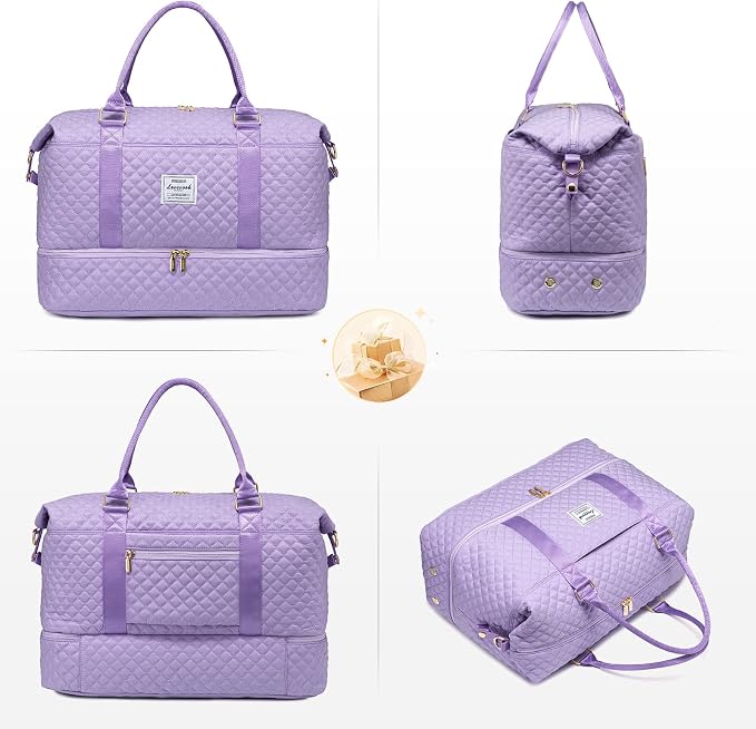 LOVEVOOK Travel Duffle Bag,Weekender Bags for Women with Shoe Compartment，Carry on Overnight Bag with Toiletry Bag,Gym Duffel Bag with Wet Pocket, Hospital Bags for Labor and Delivery