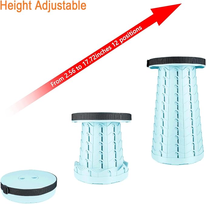 Upgraded Folding Stool Lightweight Yet More Sturdy with Load Capacity 400lbs Portable Collapsible Stool for Camping Fishing Hiking BBQ (Ice Cream)