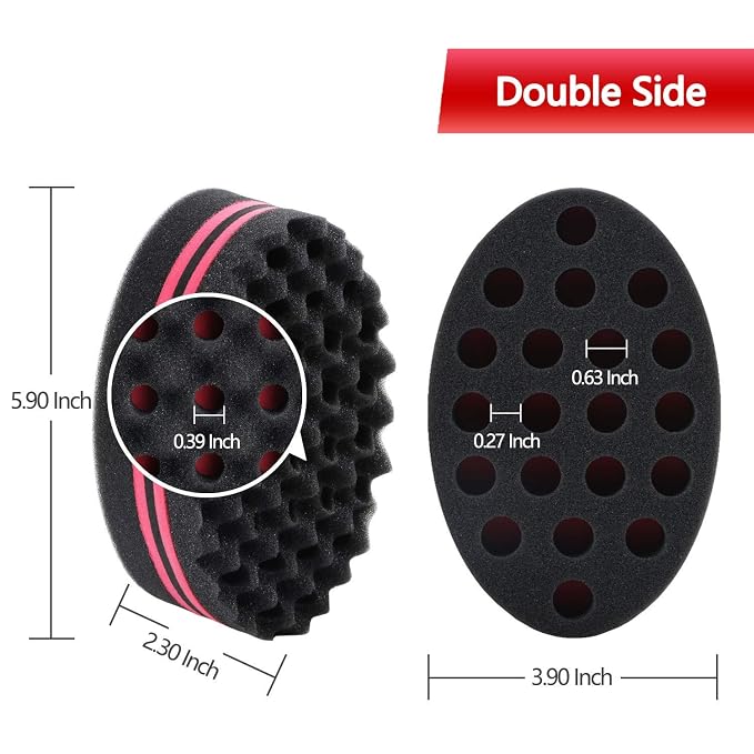 Magic Twist Sponge for Dreadlocks, Afro Coils, and Curls - Two Sides with Big and Small Holes, Foam Wave Brush for Men, Women, Boys, and Girls with Long or Short Hair by Hair Sponge (1 Piece)