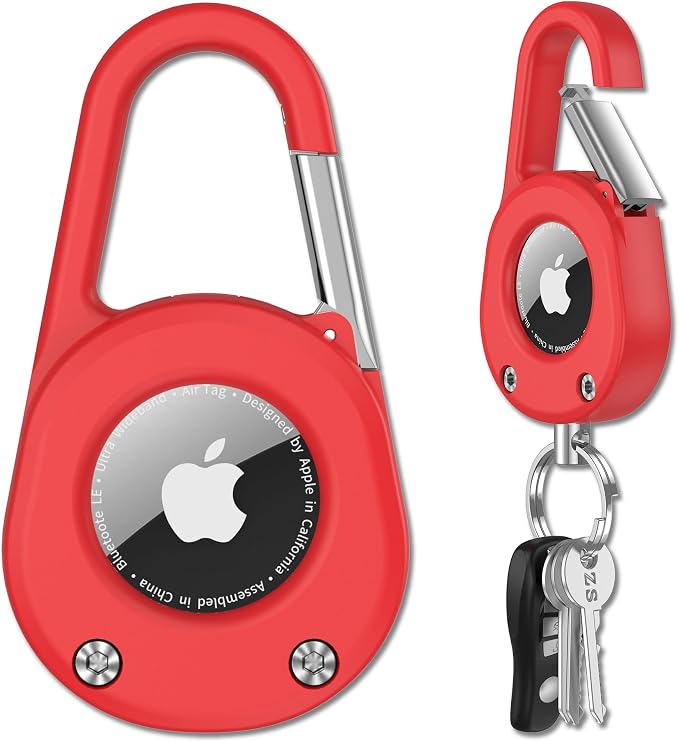 SCALLOP for AirTag (1st & 2nd Gen) Keychain with Carabiner,Thick Hard PC Air Tag Holder,IPX8 Waterproof,Secure Lock