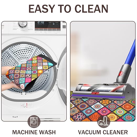 Non Slip Carpet Stair Treads for Wooden Steps Indoor, 7 Pack Stair Runners Covers Staircase Step Rugs Stair Mats for Kids Elders and Dog