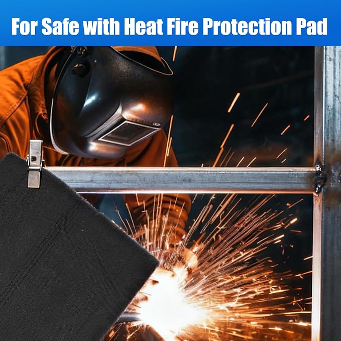 WISSCOOL 2Pack 10MM Thick 12x12 Inch Fireproof Welding Blanket, Double Side Heat Pad Welding Mat Fire Resistant Carbon Felt Cloth Flame Retardant Fabric Protector Pad for Soldering Firepit Smoker