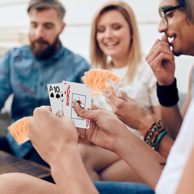 Playing Cards,Deck of Cards,Playing Card 2 Pack,Poker Cards Set,Jumbo Large Print Playing Cards for Adults Seniors,Card Games for Family Game Night Party (Green and Orange)