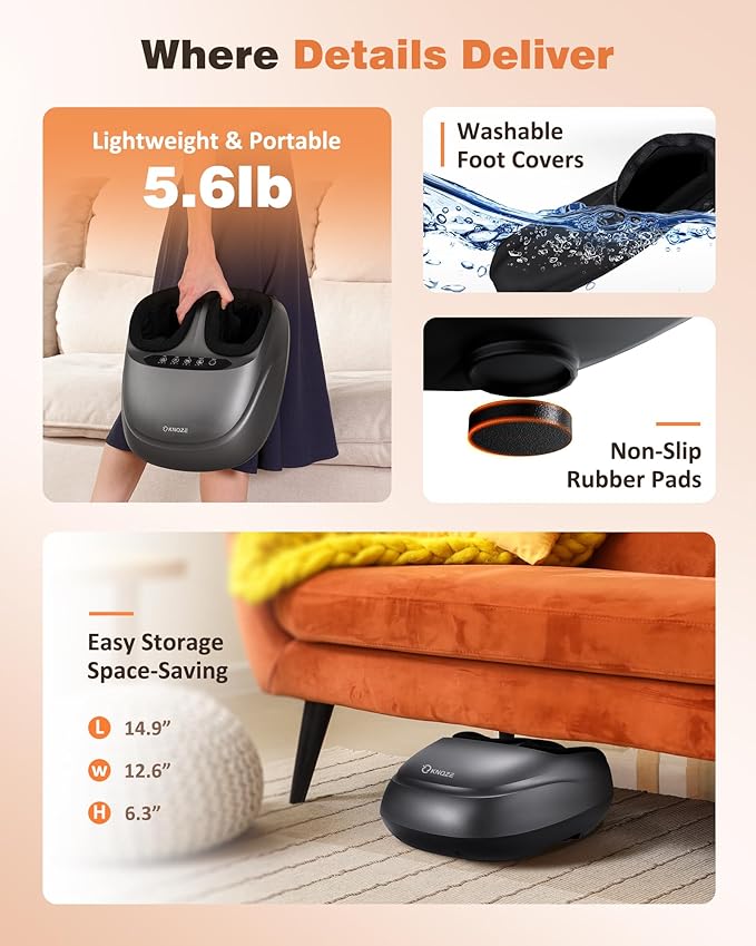 Shiatsu Foot Massager Machine with Heat & Remote, 2026 Upgraded Deep Kneading Feet Massager for Plantar Fasciitis & Neuropathy, 3 Heat Levels, Multi-Mode Massage, Auto-Off Timers, Gifts for Women Men