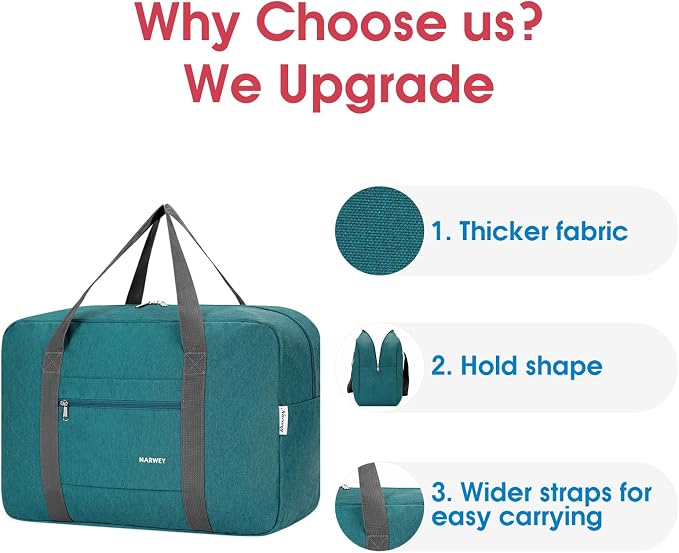 For Spirit Airlines Personal Item Bag Foldable Travel Duffel Bag Tote Carry on Luggage Duffle Overnight for Women and Men