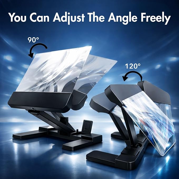 MAGNIPROS LED Page Magnifier with Stand – Full Page Lighted Magnifying Glass for Reading Small Print, Foldable & Adjustable Stand, Portable Magnifier Reduces Eye Strain for Seniors