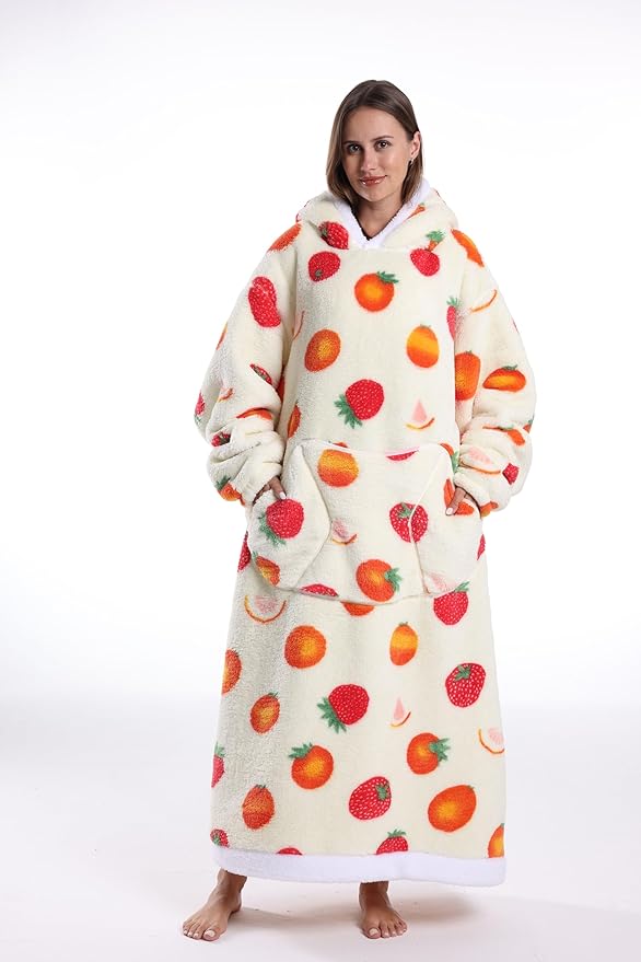 Blanket Hoodie, Long Hooded Blanket Sweatshirt as Birthday Gifts for Women Men, Long Wearable Blanket for Women Men.