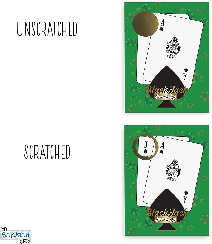 My Scratch Offs Casino Night Scratch Off Games 26 Pack, Blackjack | Scratch Off Game Cards are ideal for casino party favors, supplies, fundraising, events, businesses, holidays and gatherings