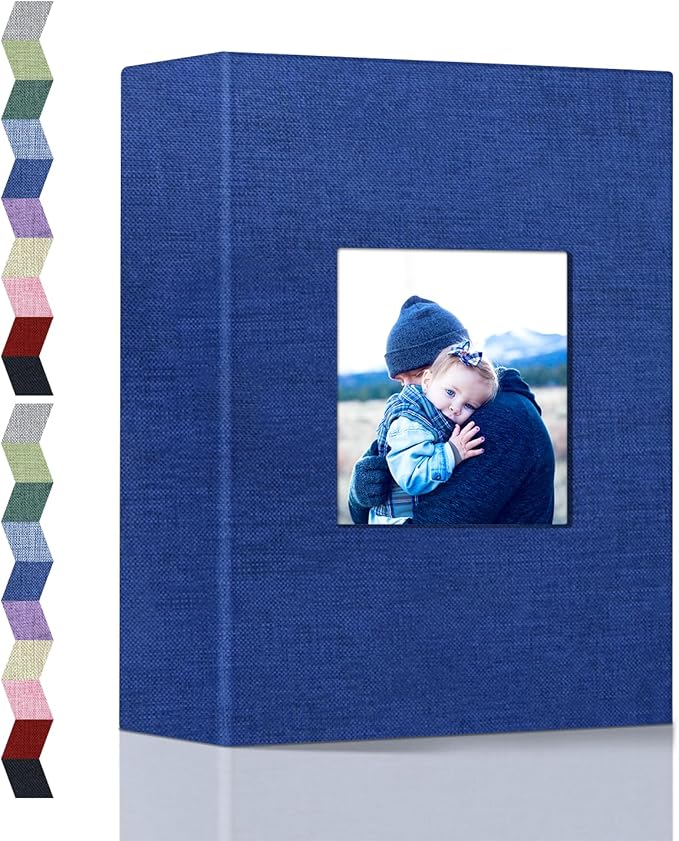 Popotop Photo Album 4x6-100 Photos Photo Books with 100 Vertical Pockets,Linen Cover Albums for Family Wedding Anniversary Baby Vacation Pictures