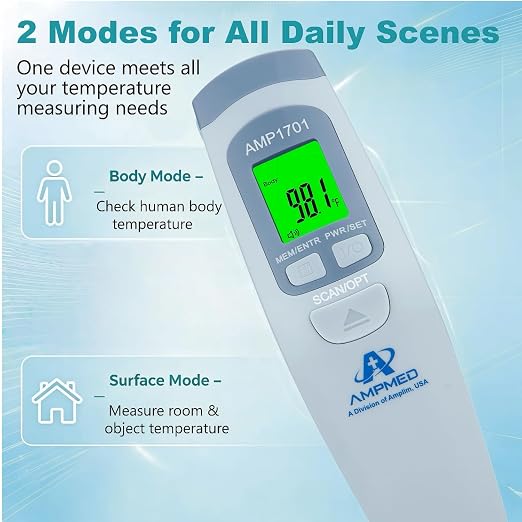 Medical Grade No-Touch Forehead Thermometer | For Adults, Kids, Baby, Non-Contact Digital Infrared Fever Detection