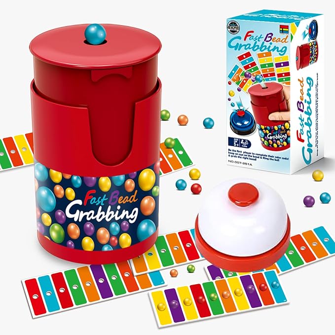 Fast Bead Grabbing Game, Match Color Bingo Game Set, Color Bingo Games for Adults, Hand Speed Challenge Game Best of 2026, Hand Eye Coordination Training, for 2-4 Family Game and Group Gatherings