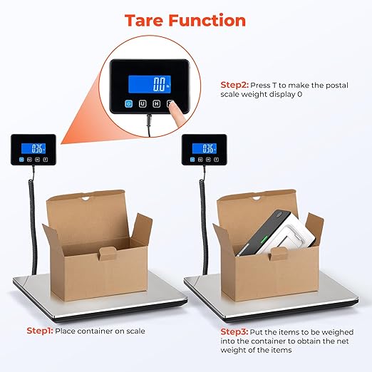 MUNBYN Shipping Scale, 440lb/1.8oz Digital Postal Scale for Packages with Hold/Tare Function, Backlit LCD, Battery & Cable Included, Postage Scale for Small Business, Packages, Luggage, and Home Use