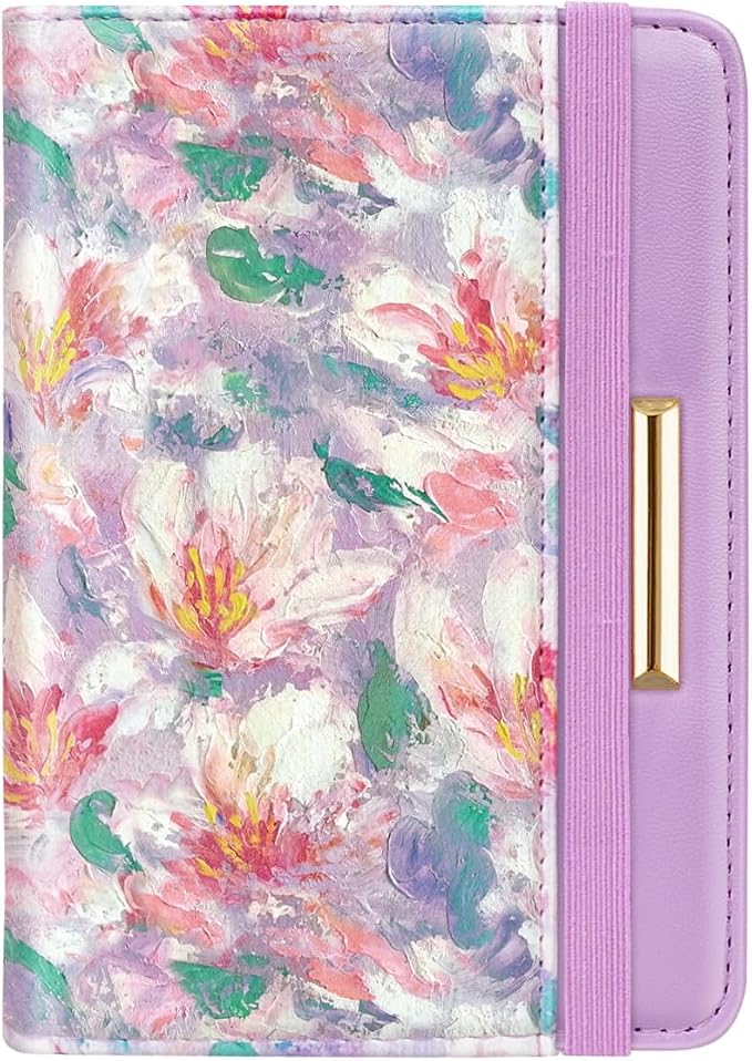Coco Rossi Passport Holder for Travel Women Slim RFID Passport Cover Wallet | Travel Essentials, Passport Book Holders, Passport Wallet Cover Case, PU Leather, Cute, Thin, Spliced Design, Garden Flower