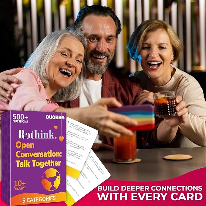 Quokka Conversation Cards Game - Fun Talking Board Game for Family Night | Universal Edition – 500 Questions – Original Version – Share Thoughts – Conversation Starter Cards for Kids, Teens and Family