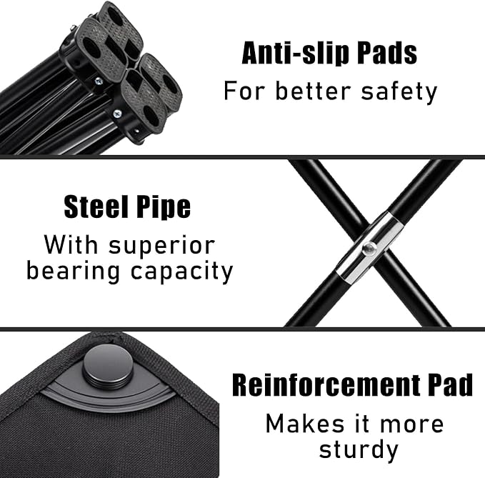 Portable camping toilet for adults, compact folding travel toilet with cover and storage bag, light emergency toilet suitable for outdoor, RV, car and hiking.