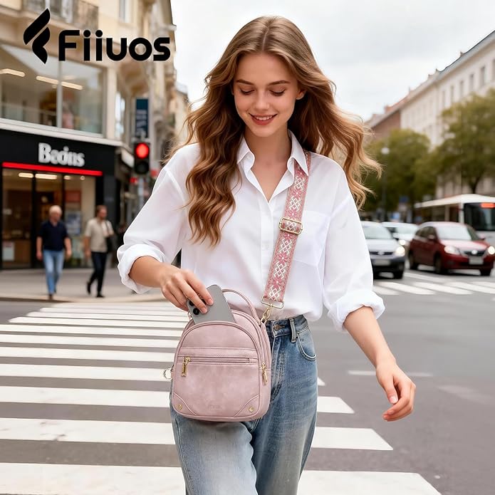 Anti Theft Crossbody Bag for Women RFID Small Purse Travel | Secure Crossbody Phone Purse with Handle, 5 RFID Slots, 7-Pocket Fits 7.9" Tablet, Adjustable Strap, Hands-Free Everyday