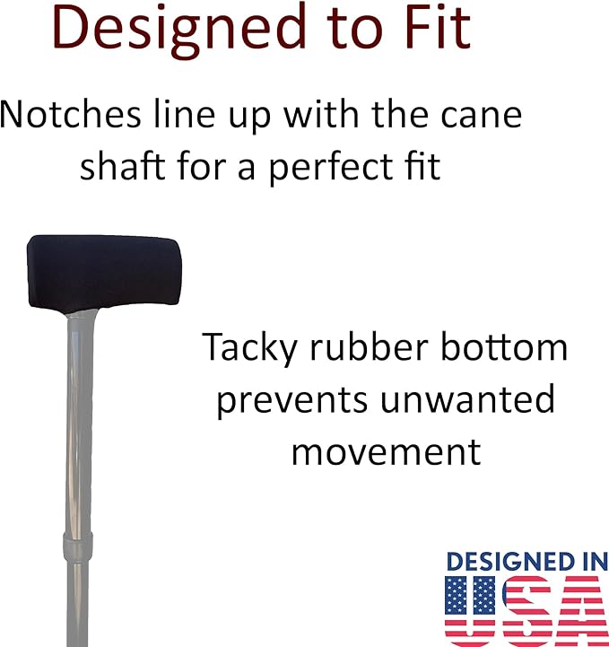 T-Handle Cane Pad – Crutcheze Premium Foam Grip Cover for Walking Canes – Soft Handle Cushion for Arthritis, Injury, Seniors – Black Mobility Accessory – Designed in USA