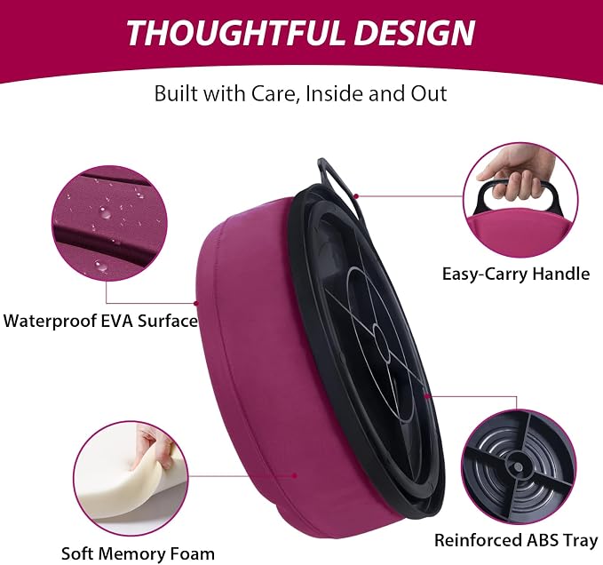 5 Gallon Bucket Seat with 3" Thick Seat Foam Cushion, 360°Swivel Bucket Lid Seat, Waterproof & Silent Bucket Seats for Dove Duck Hunting, Ice Fishing, Baseball, Camping